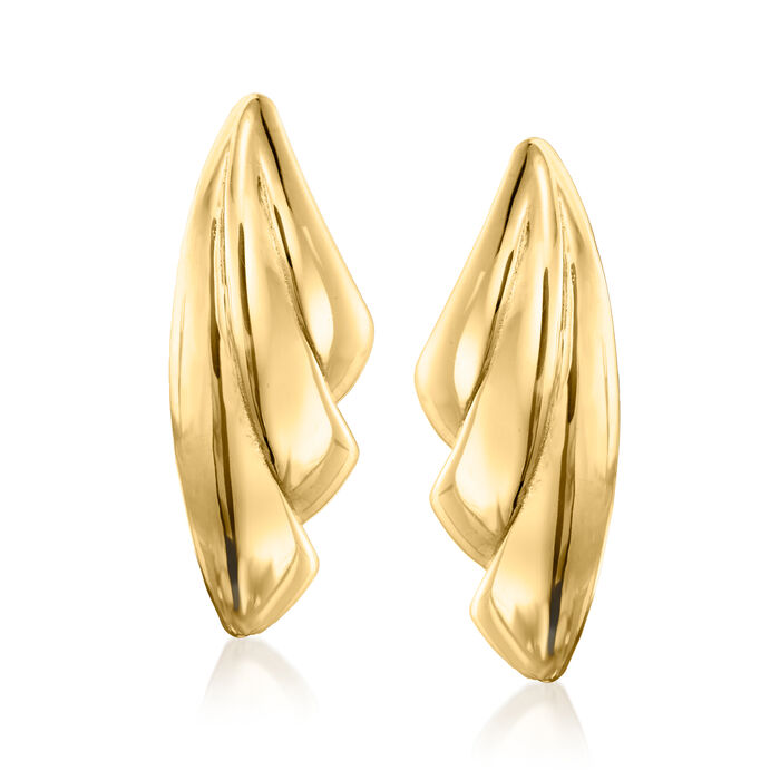 Italian 18kt Gold Over Sterling Tiered Hoop Earrings