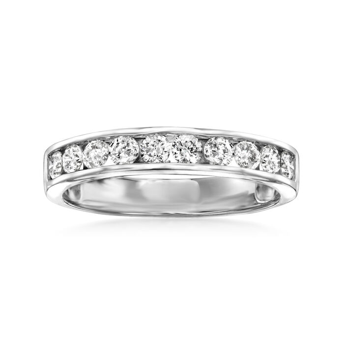 .75 ct. t.w. Channel-Set Diamond Wedding Band in 14kt White Gold
