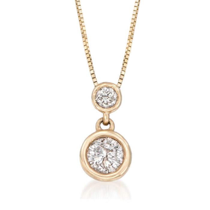 .50 ct. t.w. Bezel-Set Diamond Necklace in 14kt Yellow Gold