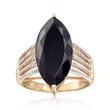 Marquise Black Onyx Ring in 14kt Yellow Gold
