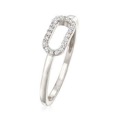 .10 ct. t.w. Diamond Paper Clip Link Ring in Sterling Silver