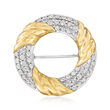 2.00 ct. t.w. Diamond Open-Circle Pin in Sterling Silver and 14kt Yellow Gold