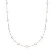 6-6.5mm Cultured Pearl Station Necklace in Sterling Silver