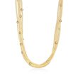 Italian 18kt Gold Over Sterling Silver Five-Strand Beaded Mesh Necklace