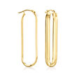 Italian 14kt Yellow Gold Paper Clip Link Hoop Earrings