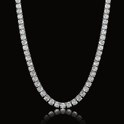 61.97 ct. t.w. Lab-Grown Diamond Tennis Necklace in 14kt White Gold