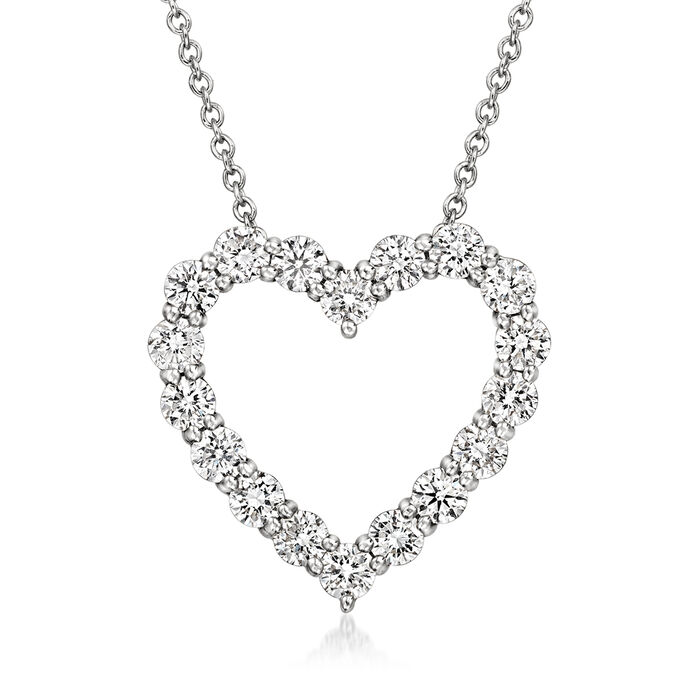 1.00 ct. t.w. Lab-Grown Diamond Heart Pendant Necklace in 14kt White Gold