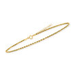 Italian 1.6mm 14kt Yellow Gold Rope-Chain Anklet