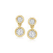 .15 ct. t.w. Bezel-Set Diamond Drop Earrings in 14kt Yellow Gold