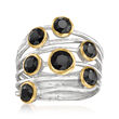 Onyx Highway Ring in Two-Tone Sterling Silver