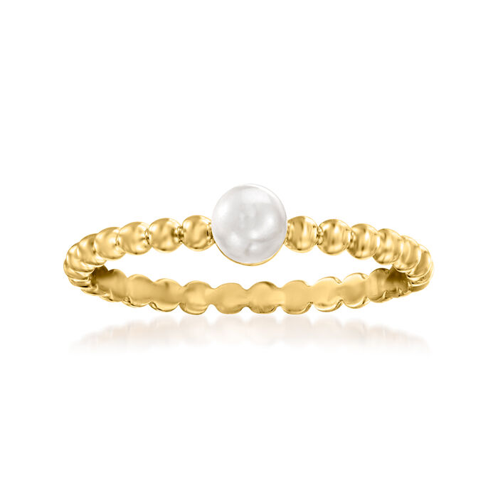5mm Pearl Beaded Ring in 14kt Yellow Gold