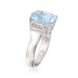 3.90 Carat Blue Topaz and .10 ct. t.w. White Topaz Ring in Sterling Silver