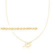 Italian 14kt Yellow Gold Heart Toggle Necklace
