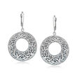Sterling Silver Byzantine Circle Drop Earrings