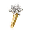 C. 1980 Vintage .25 ct. t.w. Diamond Snowflake Ring in 14kt Two-Tone Gold