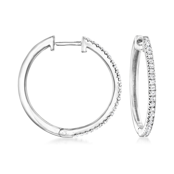 .25 ct. t.w. Diamond Hoop Earrings in Sterling Silver