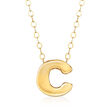 14kt Yellow Gold Uppercase &quot;C&quot; Initial Necklace