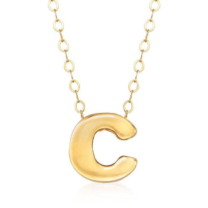 14kt Yellow Gold Uppercase &quot;C&quot; Initial Necklace