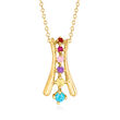Personalized Birthstone Graduated Pendant Necklace in 14kt Gold