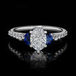 1.21 ct. t.w. Lab-Grown Diamond Ring with .30 ct. t.w. Sapphires in 14kt White Gold