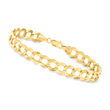 Men's 10kt Yellow Gold Curb-Link Bracelet