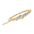 C. 1980 Vintage Opal and 1.10 ct. t.w. Diamond Bracelet in 14kt Yellow Gold