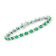 8.00 ct. t.w. Emerald and 1.35 ct. t.w. Diamond Bracelet in 14kt White Gold