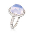 C. 2000 Vintage Mimi Milano Lavender Chalcedony and .55 ct. t.w. Diamond Ring in 18kt White Gold