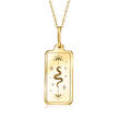 Italian 14kt Yellow Gold Snake Tarot Card Pendant Necklace