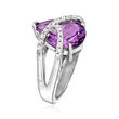 4.30 Carat Amethyst and .40 ct. t.w. White Zircon Ring in Sterling Silver