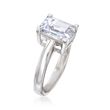4.00 Carat Emerald-Cut CZ Solitaire Ring in Sterling Silver