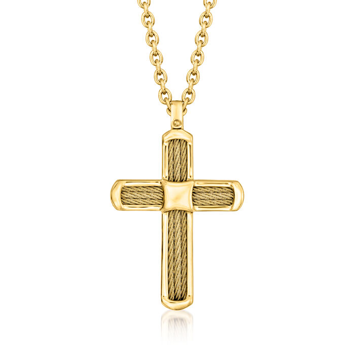 ALOR Yellow Stainless Steel Cross Necklace