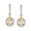 Phillip Gavriel &quot;Italian Cable&quot; .72 ct. t.w. Yellow Quartz Drop Earrings in Sterling Silver with 18kt Yellow Gold
