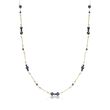 3-5mm Black Onyx Station Necklace in 14kt Yellow Gold