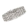Sterling Silver Textured and Stacked Link Bracelet