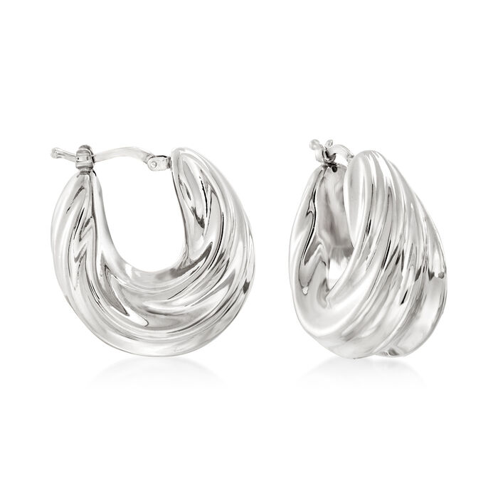 Italian Sterling Silver Twisted Hoop Earrings
