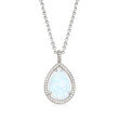 Charles Garnier Synthetic Opal and .32 ct. t.w. CZ Pendant Necklace in Sterling Silver