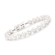 Mikimoto 7-8mm A1 Akoya Pearl Jewelry Set: Earrings, Necklace and Bracelet with 18kt White Gold