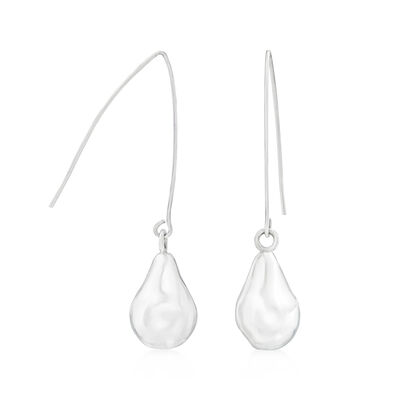 Zina Sterling Silver &quot;Contemporary&quot; Baroque Pearl-Inspired Earrings