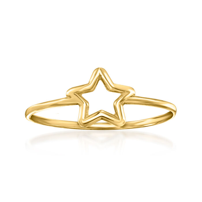 Italian 14kt Yellow Gold Open-Space Star Ring
