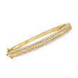.75 ct. t.w. Diamond Curb-Link Bangle Bracelet in 18kt Gold Over Sterling