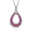 Gregg Ruth 1.23 ct. t.w. Ruby and .57 ct. t.w. Diamond Pendant Necklace in 18kt White Gold