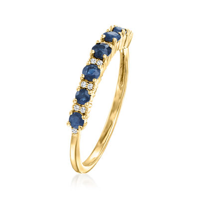 .40 ct. t.w. Sapphire Ring with Diamond Accents in 14kt Yellow Gold