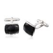 Rectangular Black Onyx Cuff Links in Sterling Silver