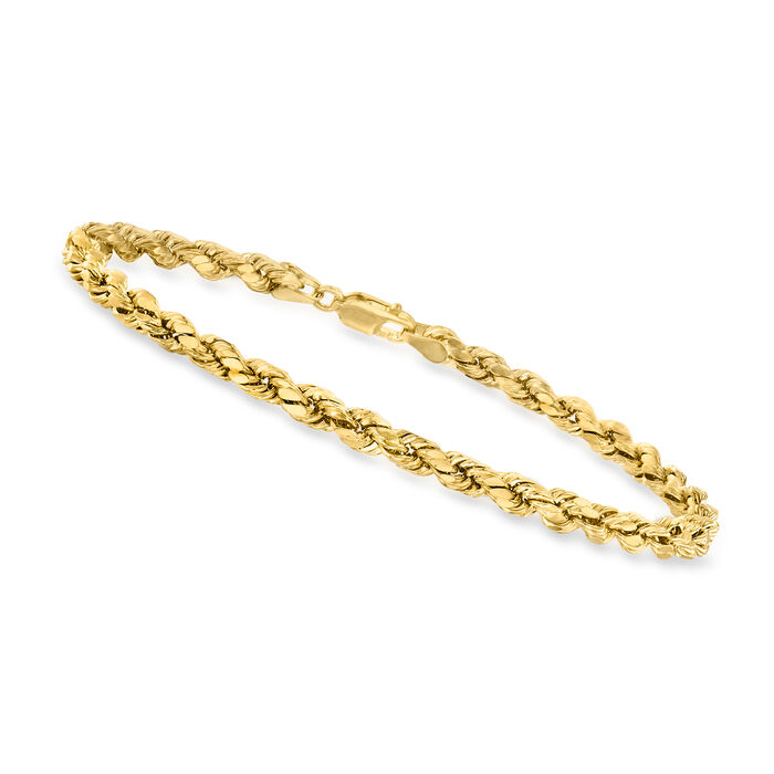 Men's 4mm 10kt Yellow Gold Rope-Chain Bracelet