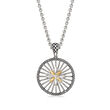 Andrea Candela &quot;Radiante&quot; Sterling Silver and 18kt Yellow Gold Pendant Necklace