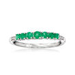 .30 ct. t.w. Emerald Ring with Diamond Accents in 14kt White Gold