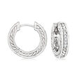 Judith Ripka &quot;Vienna&quot; Diamond-Accented Huggie Hoop Earrings in Sterling Silver