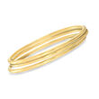 Italian 22kt Gold Over Sterling Jewelry Set: Three Polished Bangle Bracelets