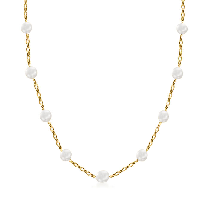 12-15mm Cultured South Sea Pearl Station Necklace in 14kt Yellow Gold